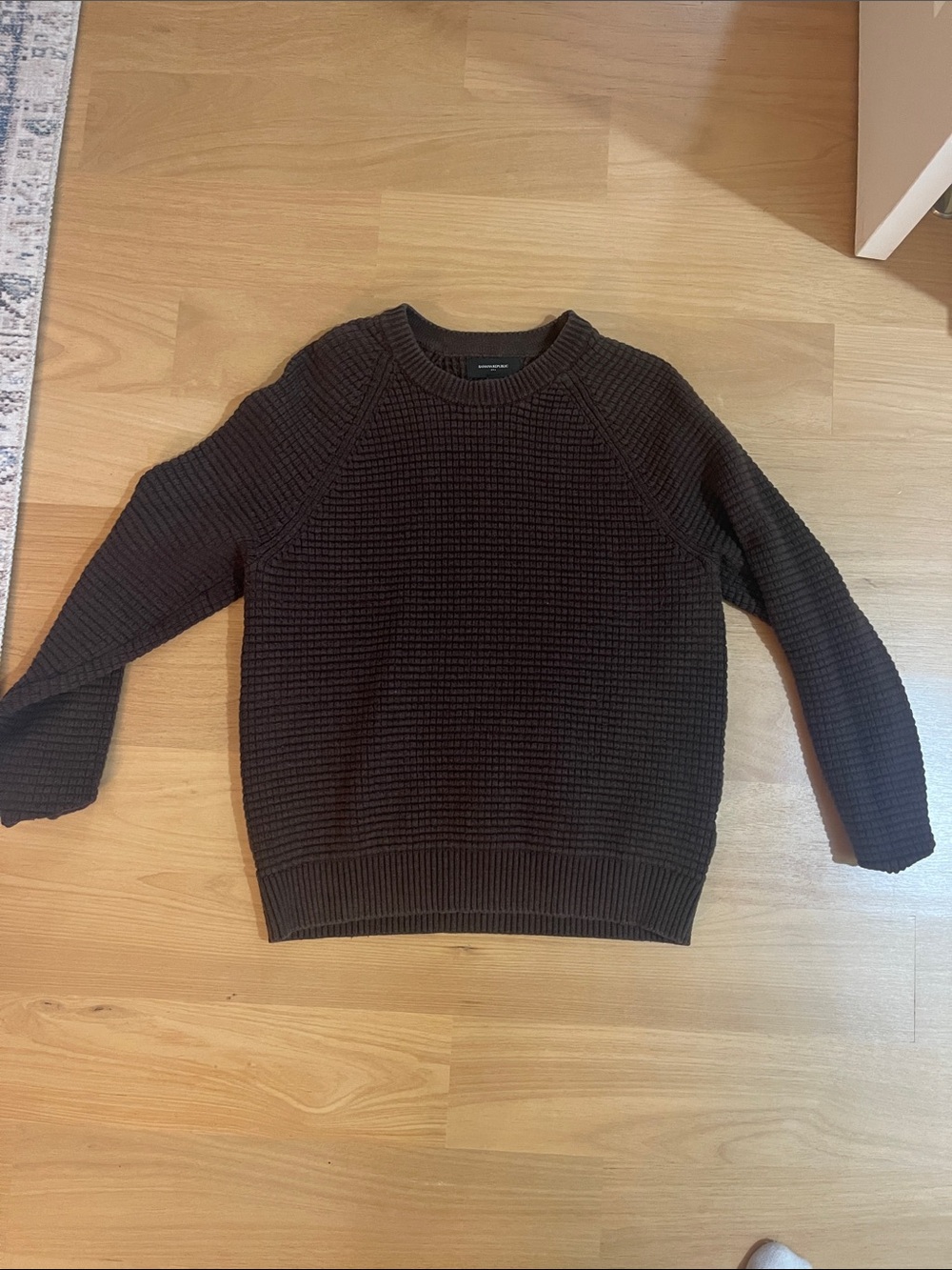 Banana republic Men's Crewneck Waffle Knit Sweater - Brown